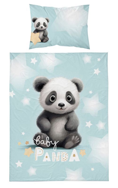 Povlečení do postýlky Baby Panda modrá 100/135, 40/60
