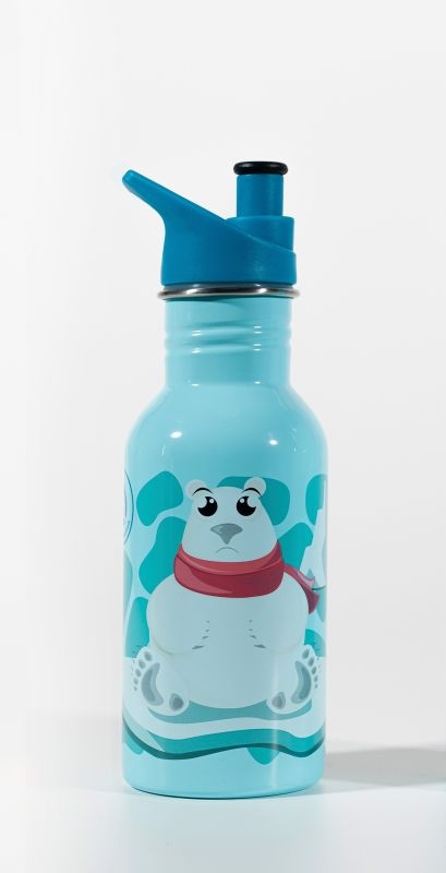 Dětská nerezová láhev na pití Lední medvěd 500 ml