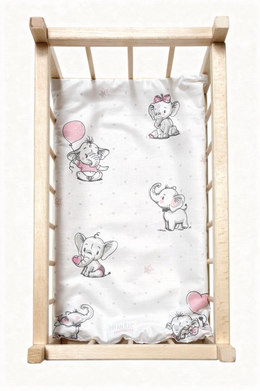 Matrace do postýlky pro panenky Sloníci bílá, 50x28 cm 
