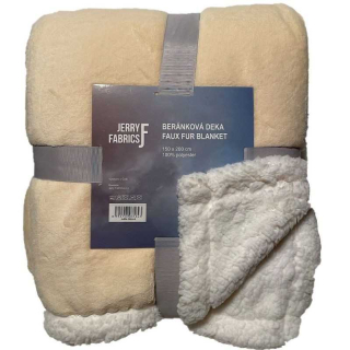 Deka microflanel super soft s beránkem Světle béžová 150/200