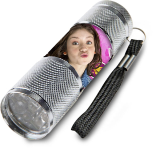 Dětská hliníková LED baterka Soy Luna stříbrná